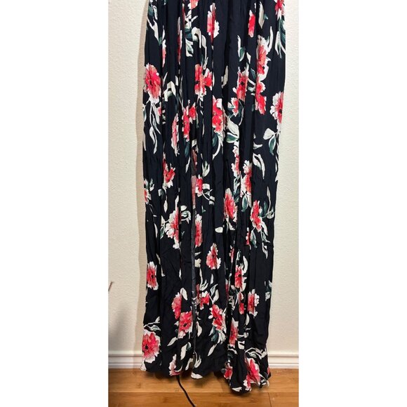VICI Maxi Dress Business Casual Boho Floral Side Slit Sleeveless Black Sz Medium - Picture 5 of 7